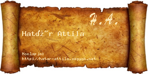 Határ Attila névjegykártya